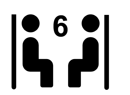 Ve voze kupé – oddíly pro 6 osob, 3 + 3 místa proti sobě Ve voze kupé – oddíly pro 6 osob, 3 + 3 místa proti sobě