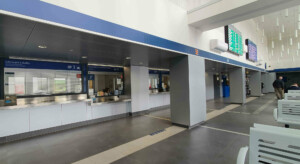 Čekárna, záchody a pokladny ČD a RegioJet na nádraží v Havířově